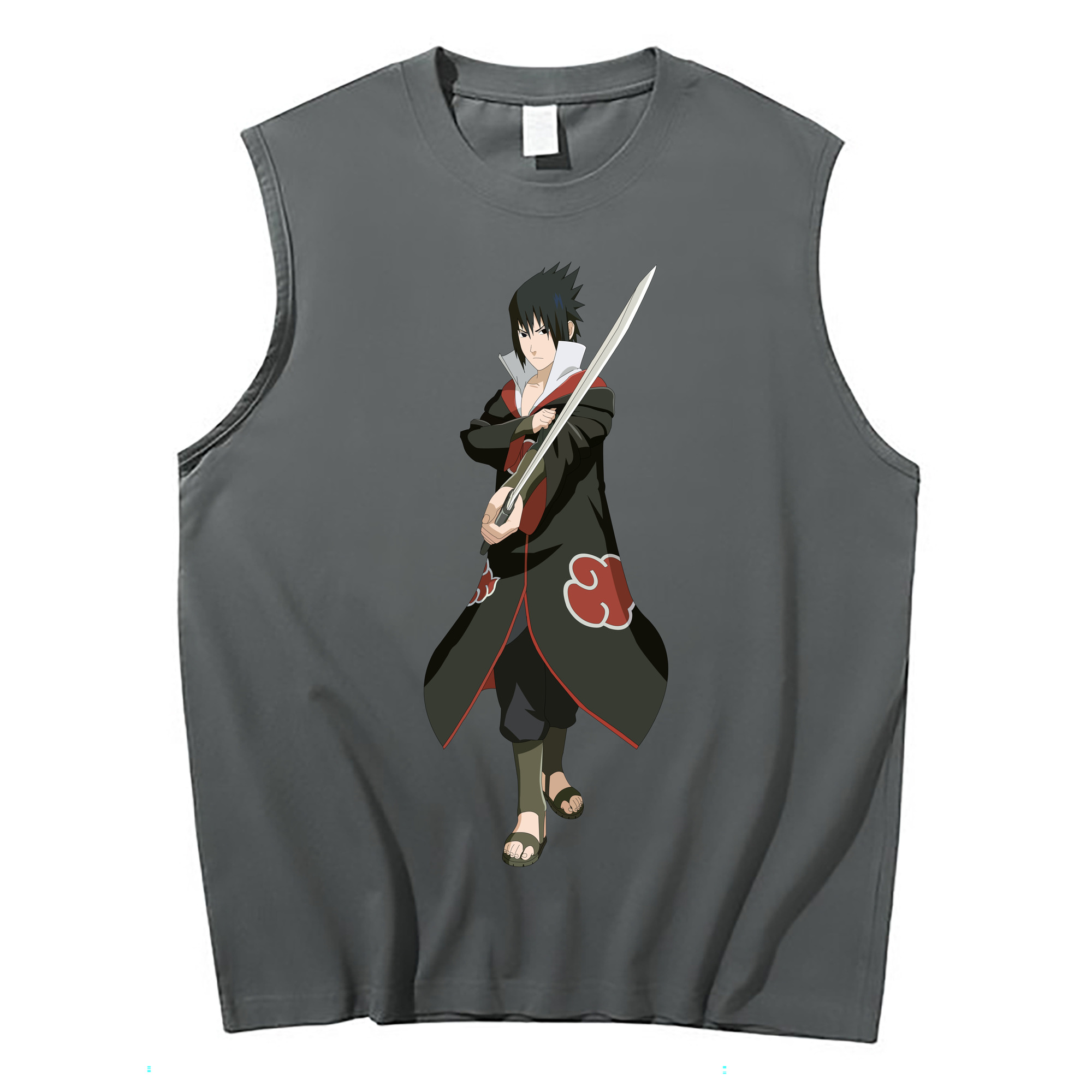 （画像用） NARUTO -ナルト- うちは サスケ Uchiha Sasuke コットン100％タンクトップ（フロントプリント）